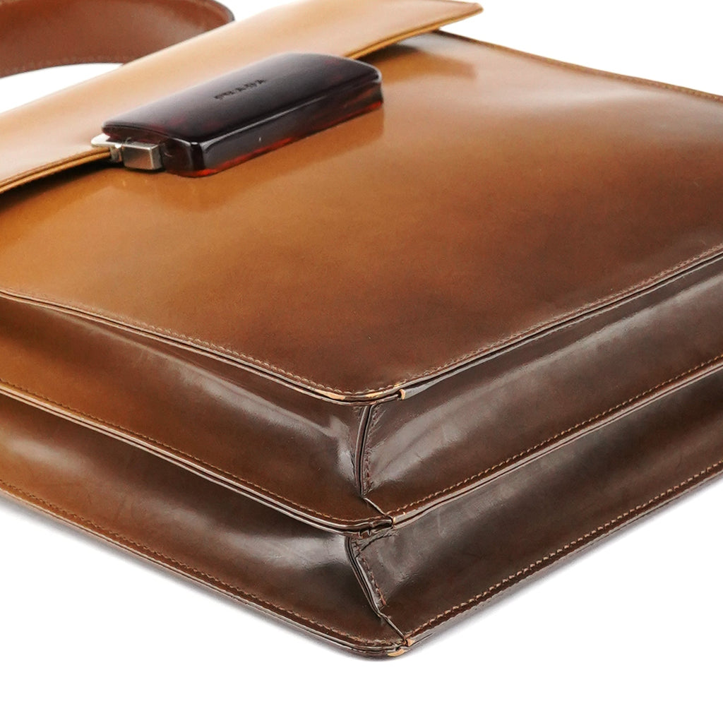 Light Brown Spazzolato Gradient Buckle Bag