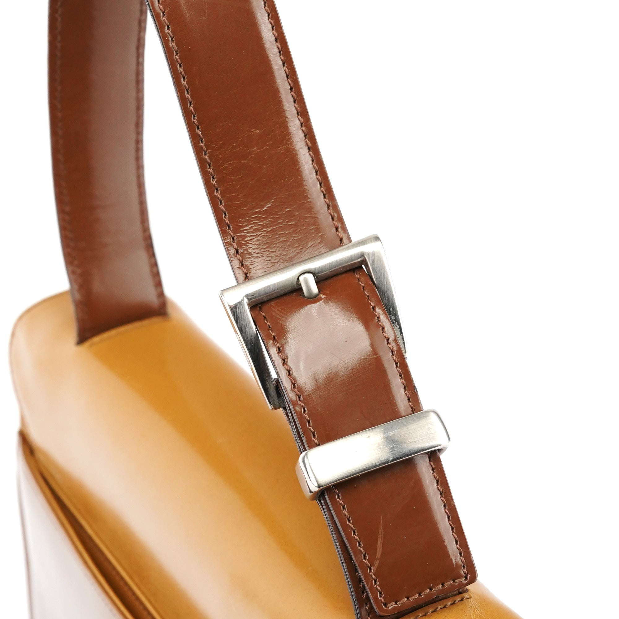 Light Brown Spazzolato Gradient Buckle Bag