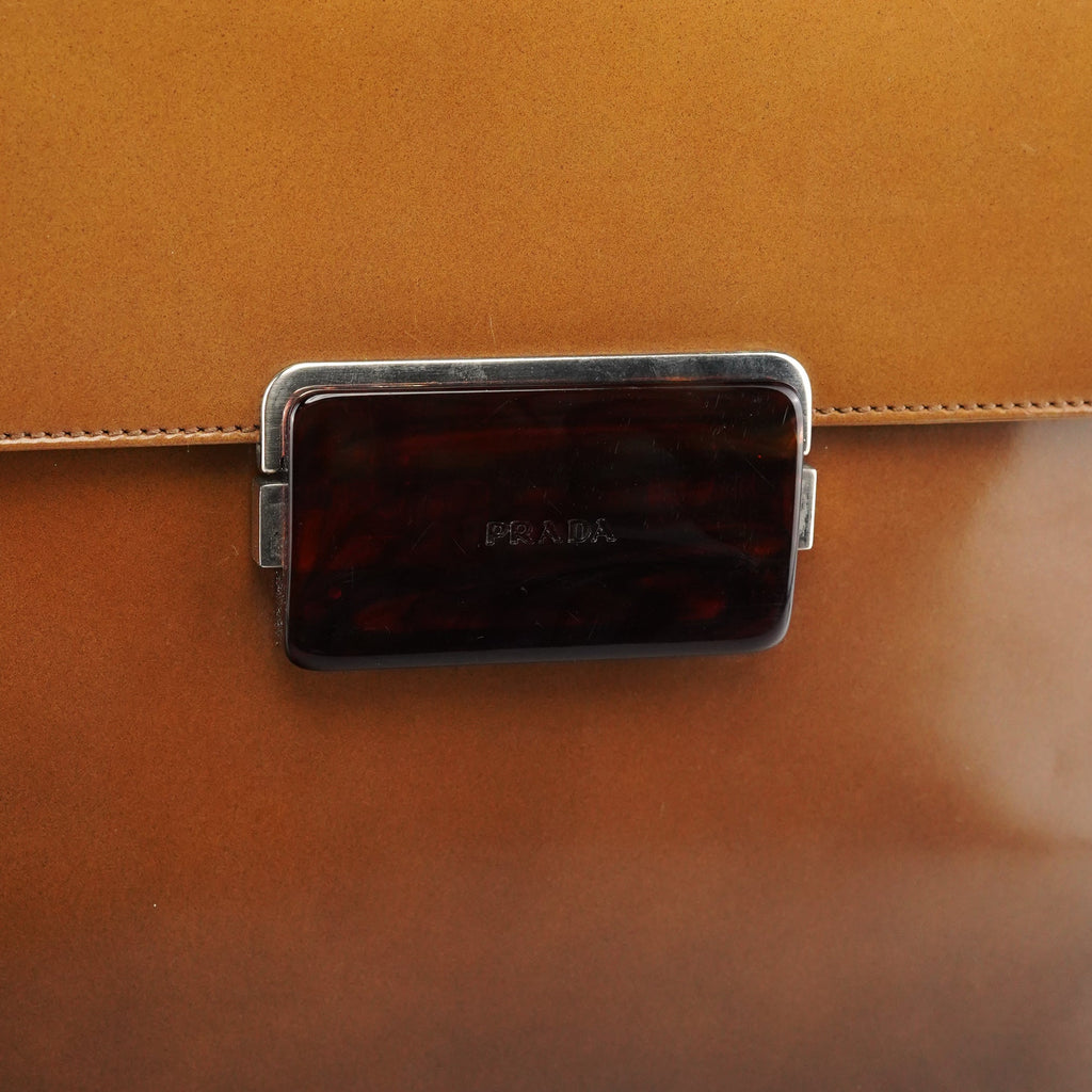Light Brown Spazzolato Gradient Buckle Bag