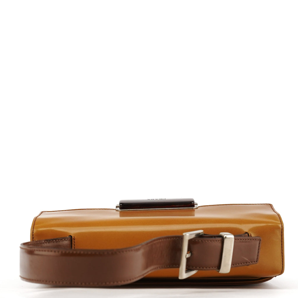 Light Brown Spazzolato Gradient Buckle Bag