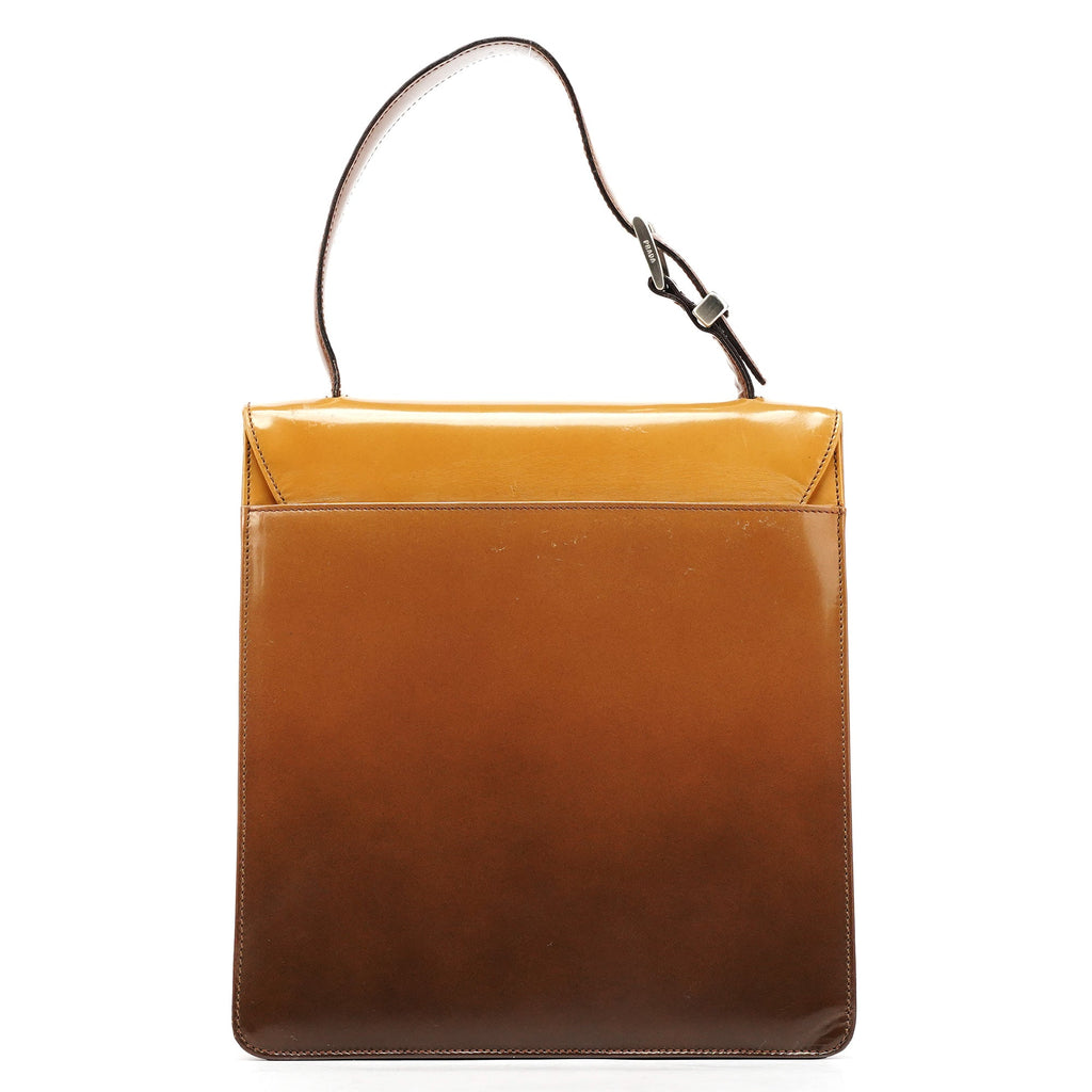 Light Brown Spazzolato Gradient Buckle Bag