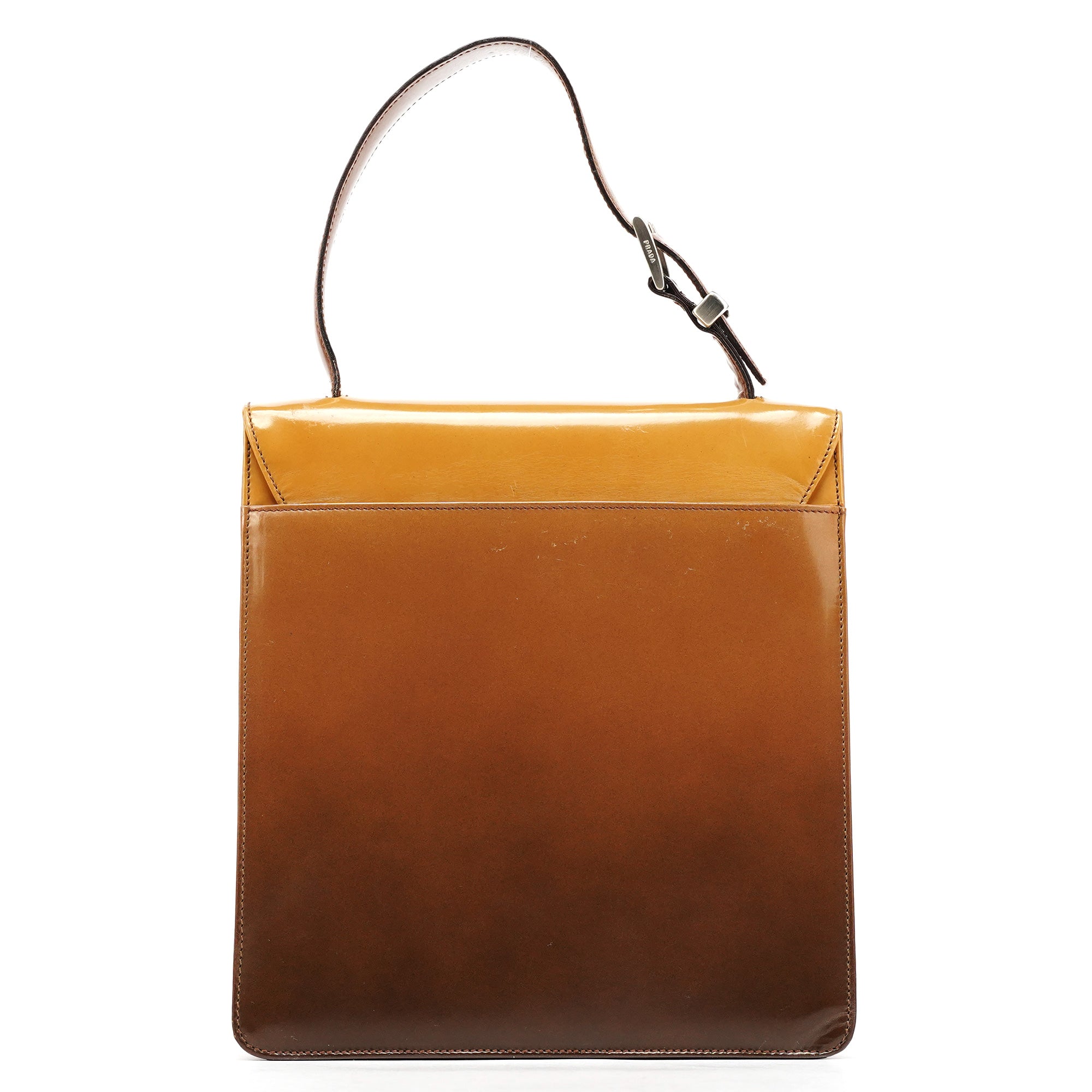 Light Brown Spazzolato Gradient Buckle Bag