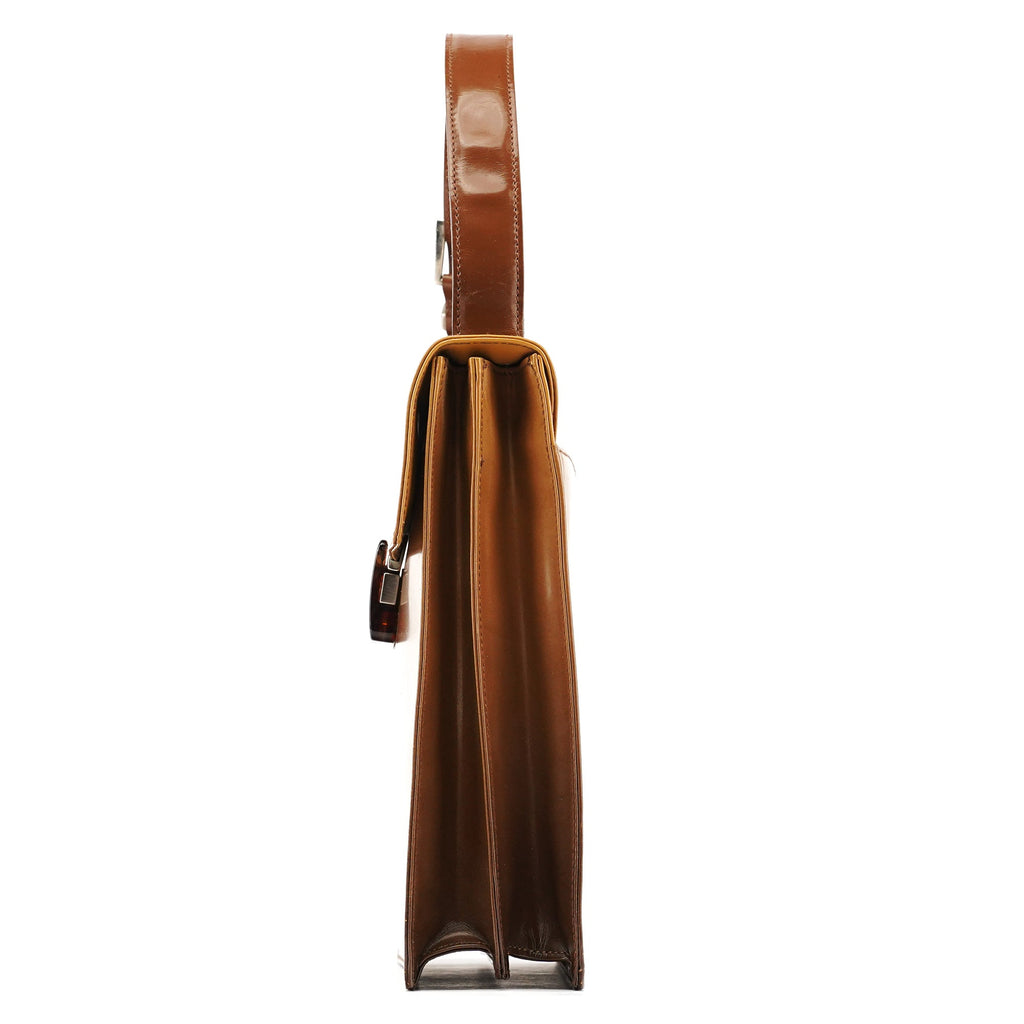 Light Brown Spazzolato Gradient Buckle Bag