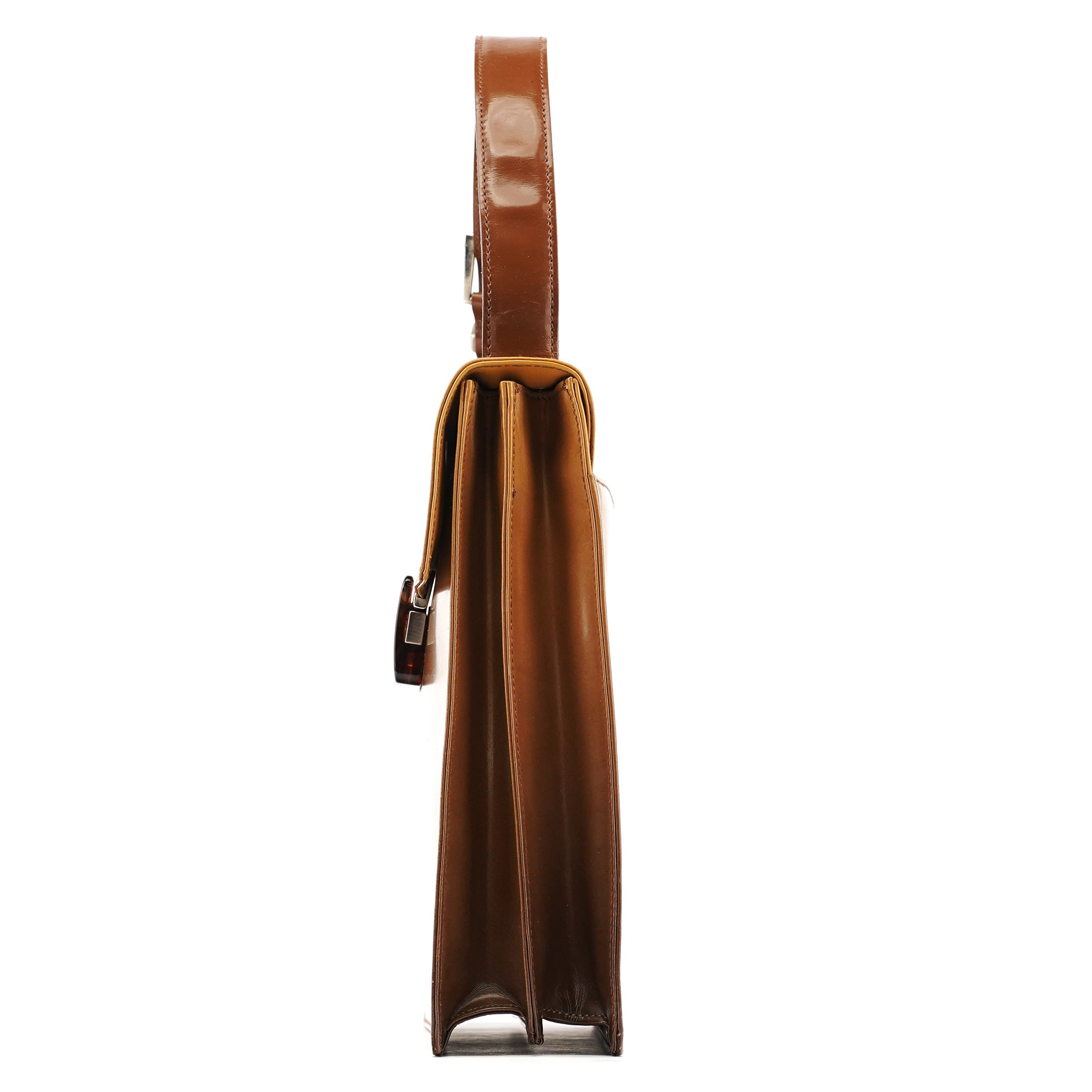 Light Brown Spazzolato Gradient Buckle Bag