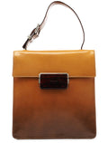 Light Brown Spazzolato Gradient Buckle Bag