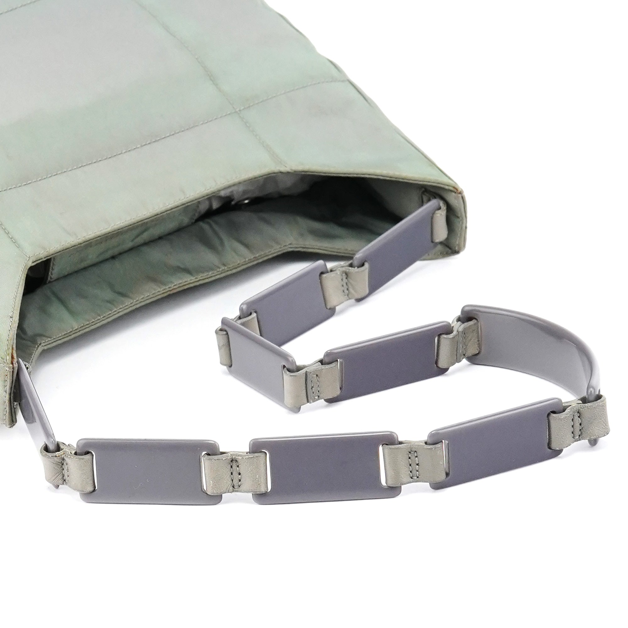 Light Green Tessuto Nylon Plastic Shoulder Bag