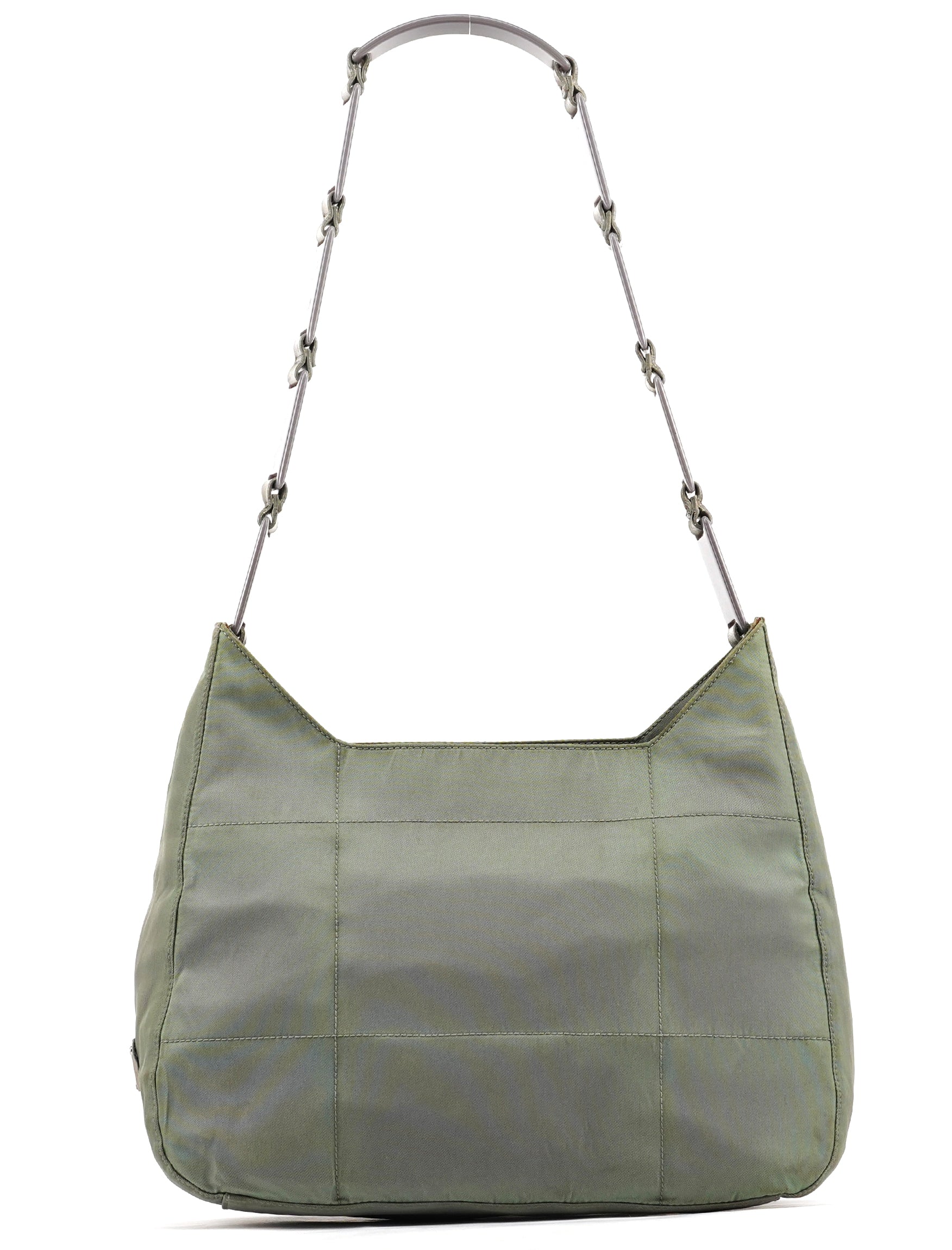 Light Green Tessuto Nylon Plastic Shoulder Bag