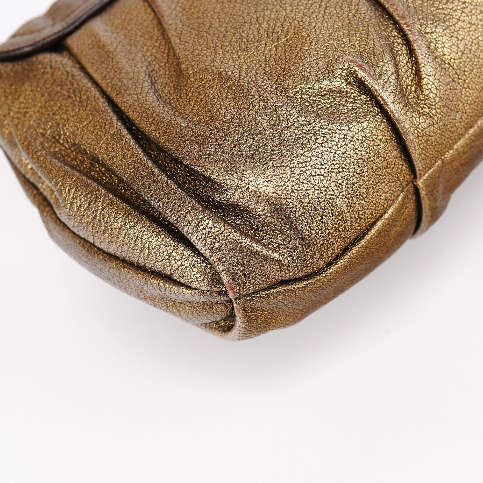 Metallic Leather Hobo Shoulder Bag