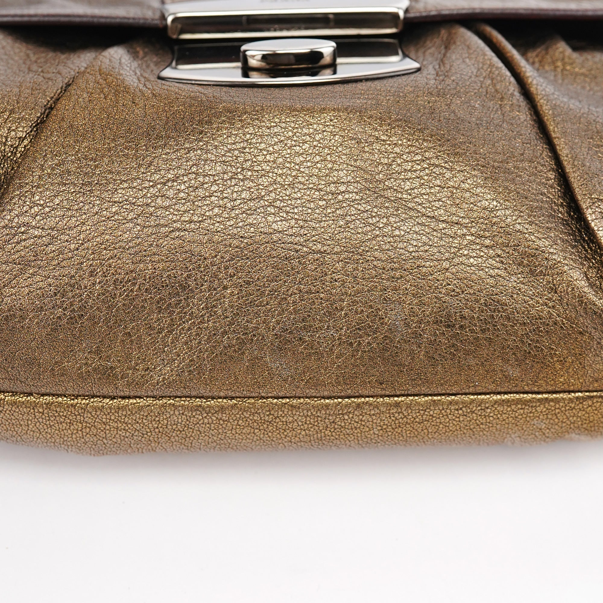 Metallic Leather Hobo Shoulder Bag