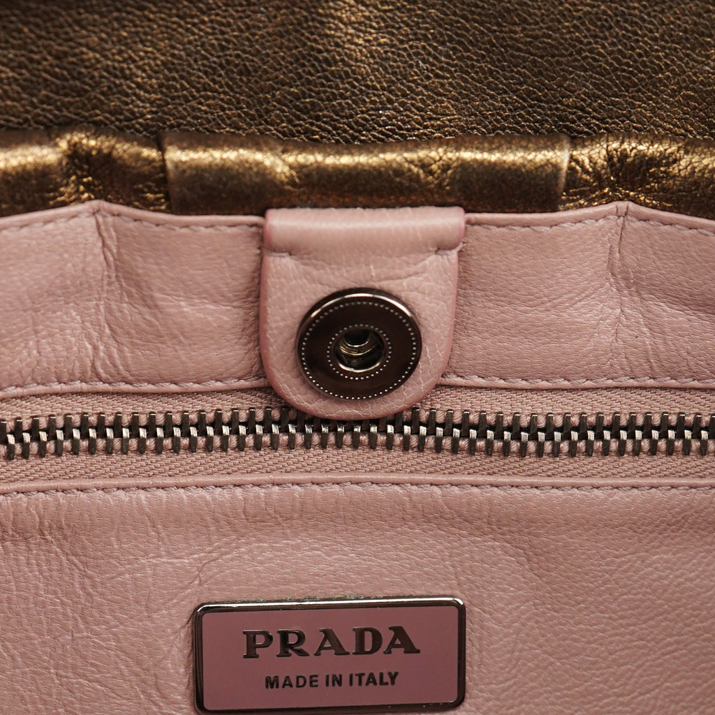 Metallic Leather Hobo Shoulder Bag