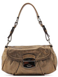 Metallic Leather Hobo Shoulder Bag