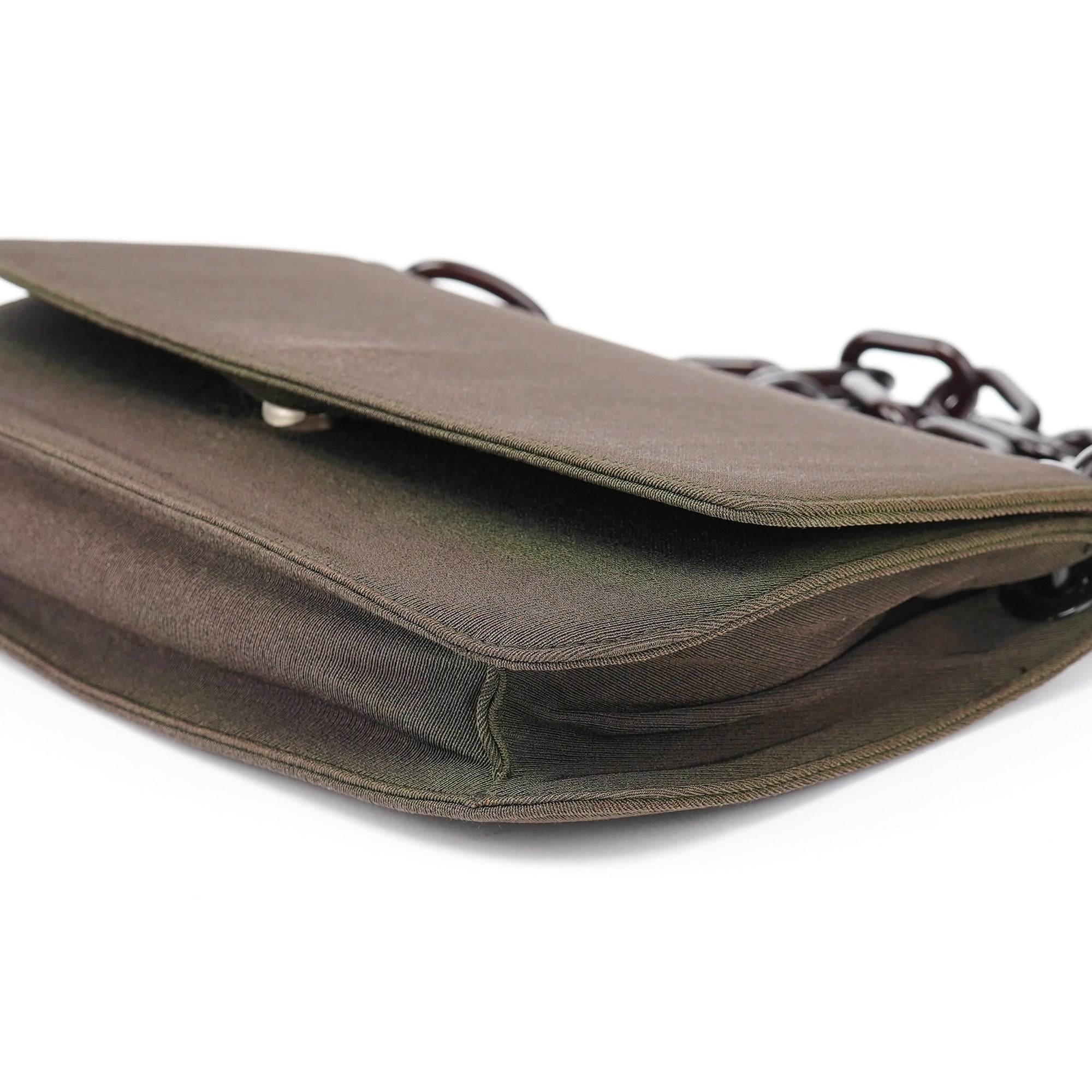 Military Green Tessuto Chain Shoulder Bag