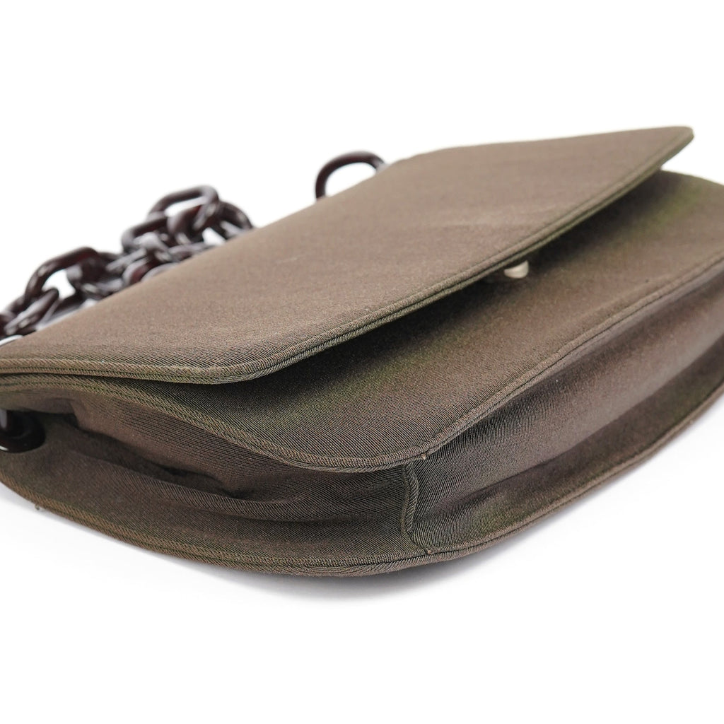 Military Green Tessuto Chain Shoulder Bag