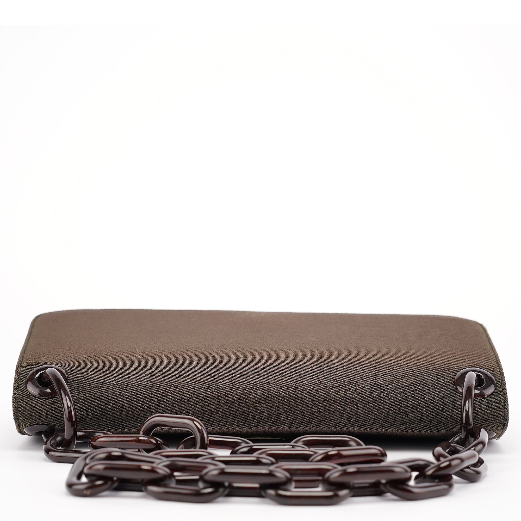 Military Green Tessuto Chain Shoulder Bag