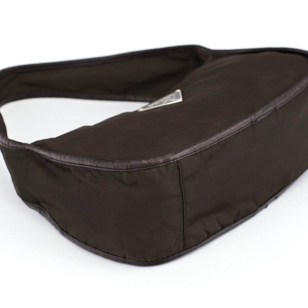 Military Green Tessuto Hobo Shoulder Bag