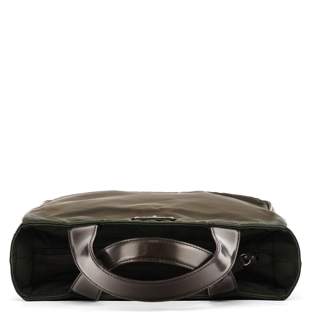 Military Green Tessuto Spazzolato Tote Bag