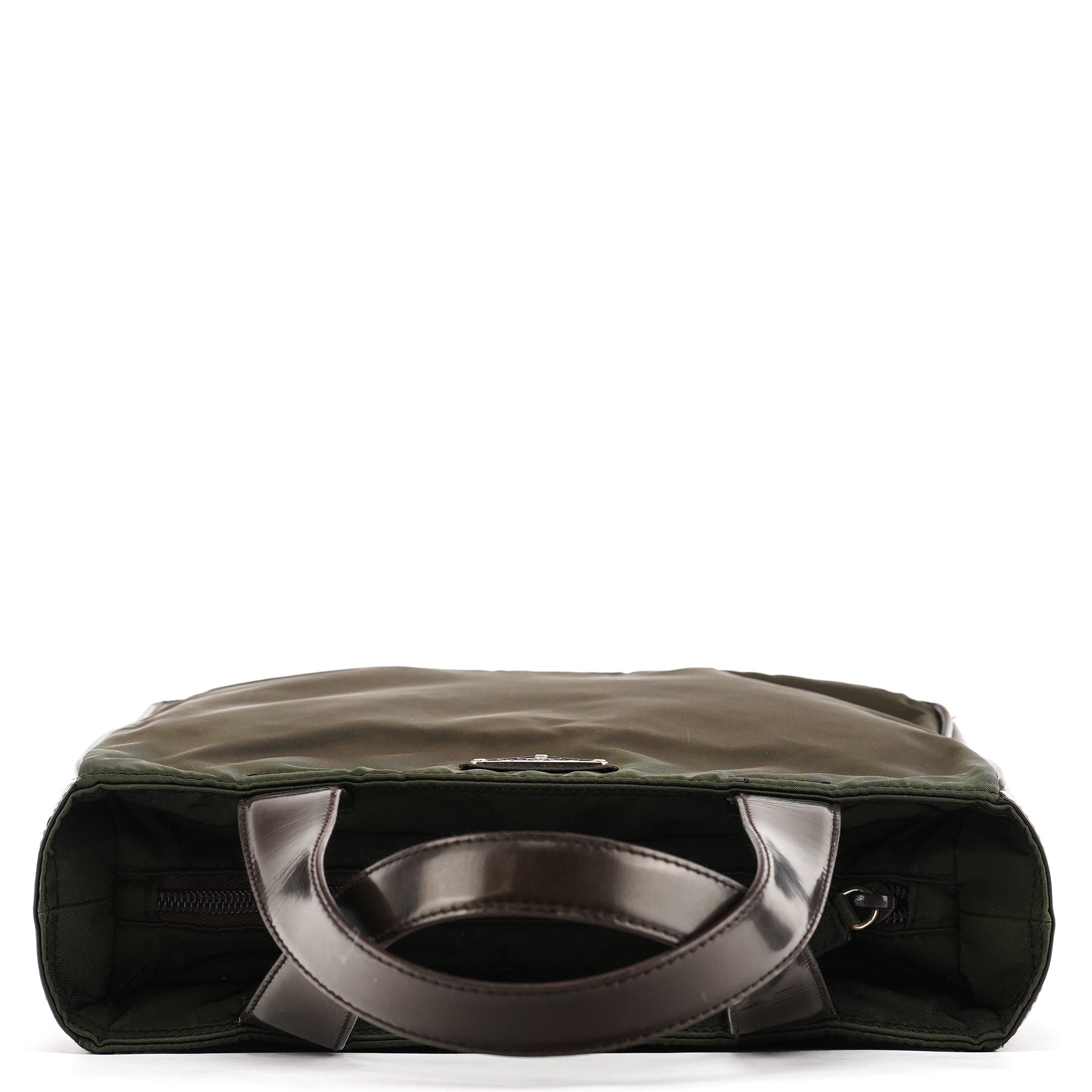 Military Green Tessuto Spazzolato Tote Bag