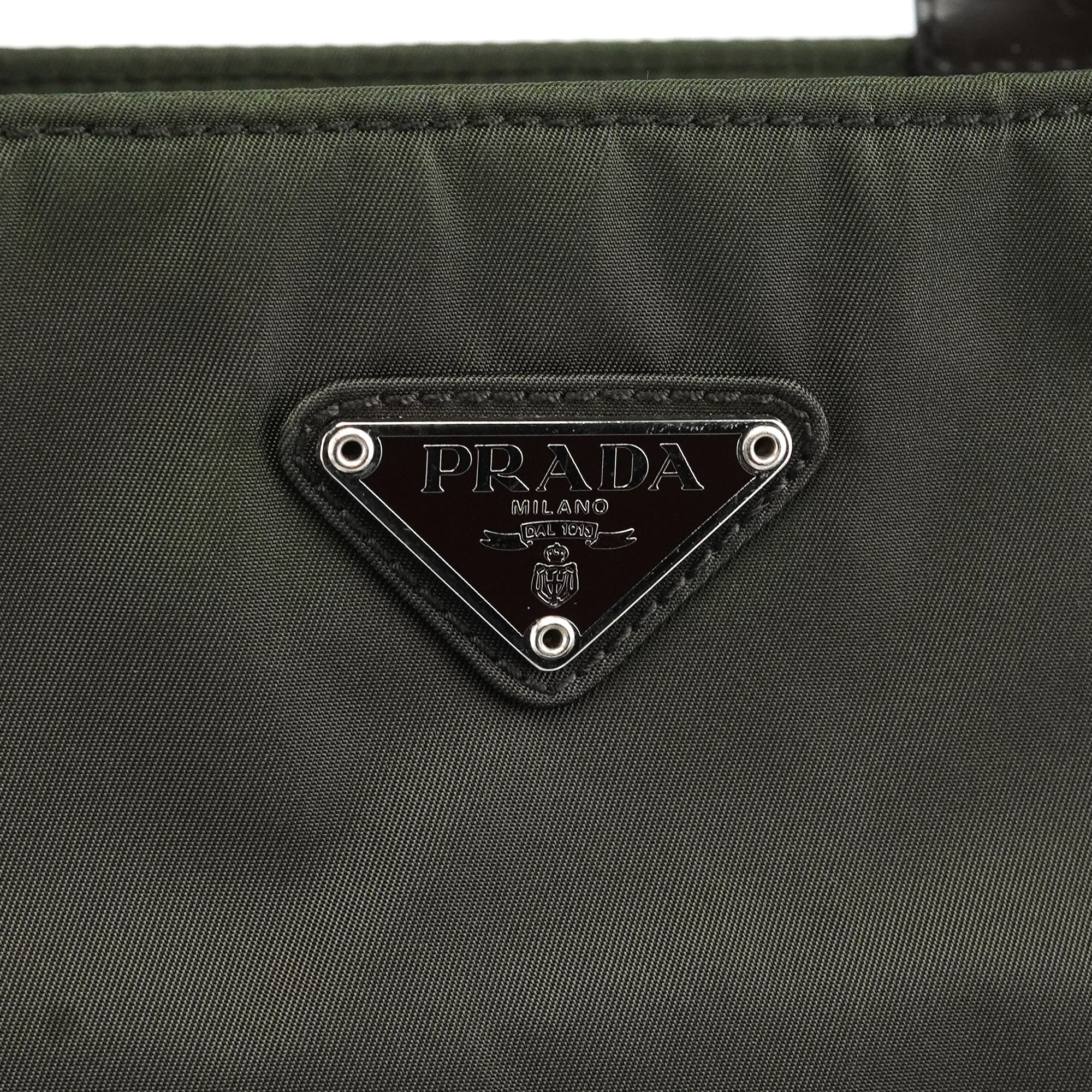 Military Green Tessuto Spazzolato Tote Bag