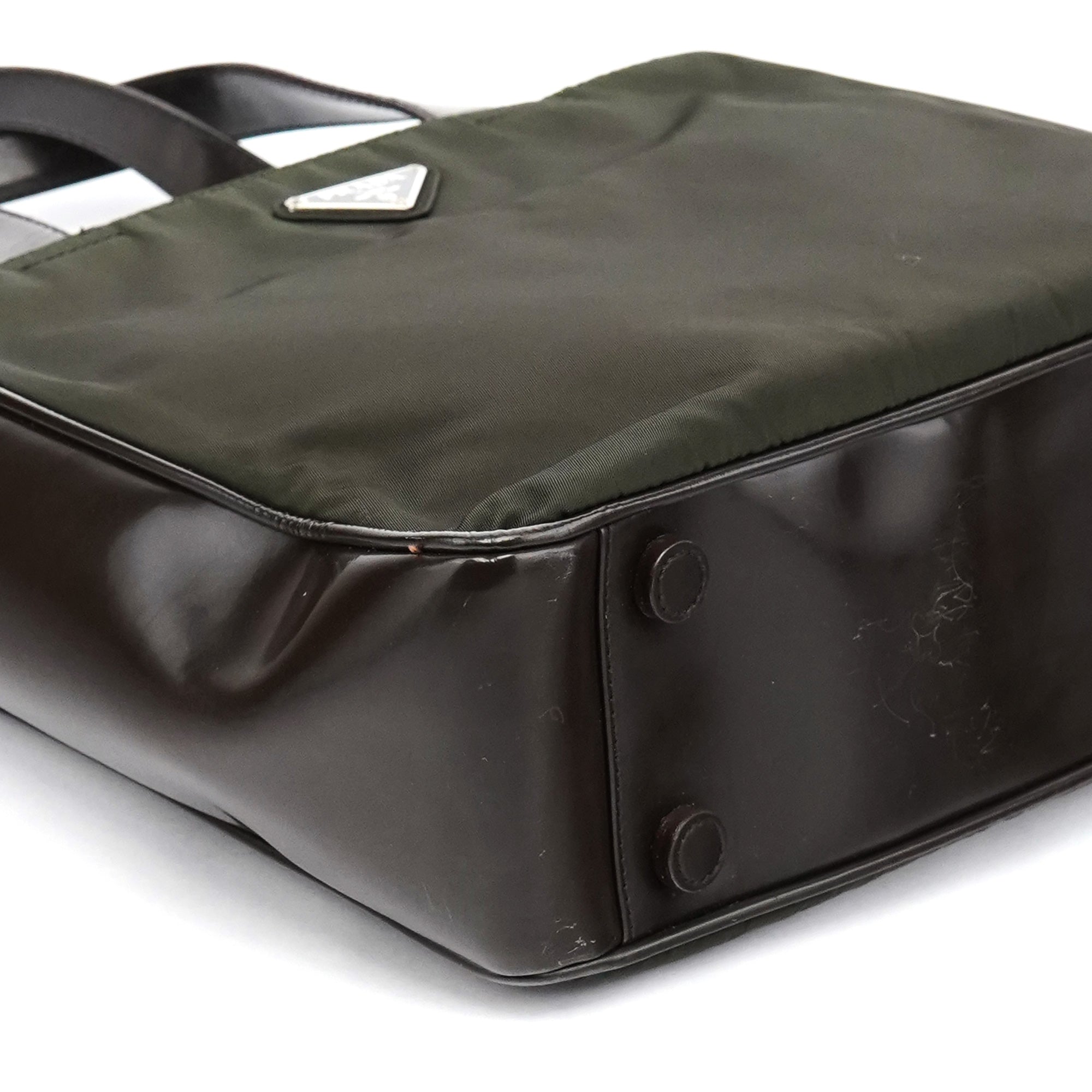 Military Green Tessuto Spazzolato Tote Bag
