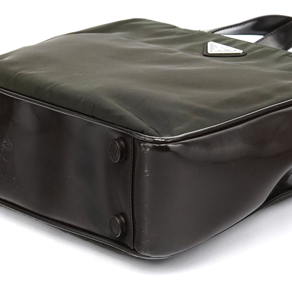Military Green Tessuto Spazzolato Tote Bag