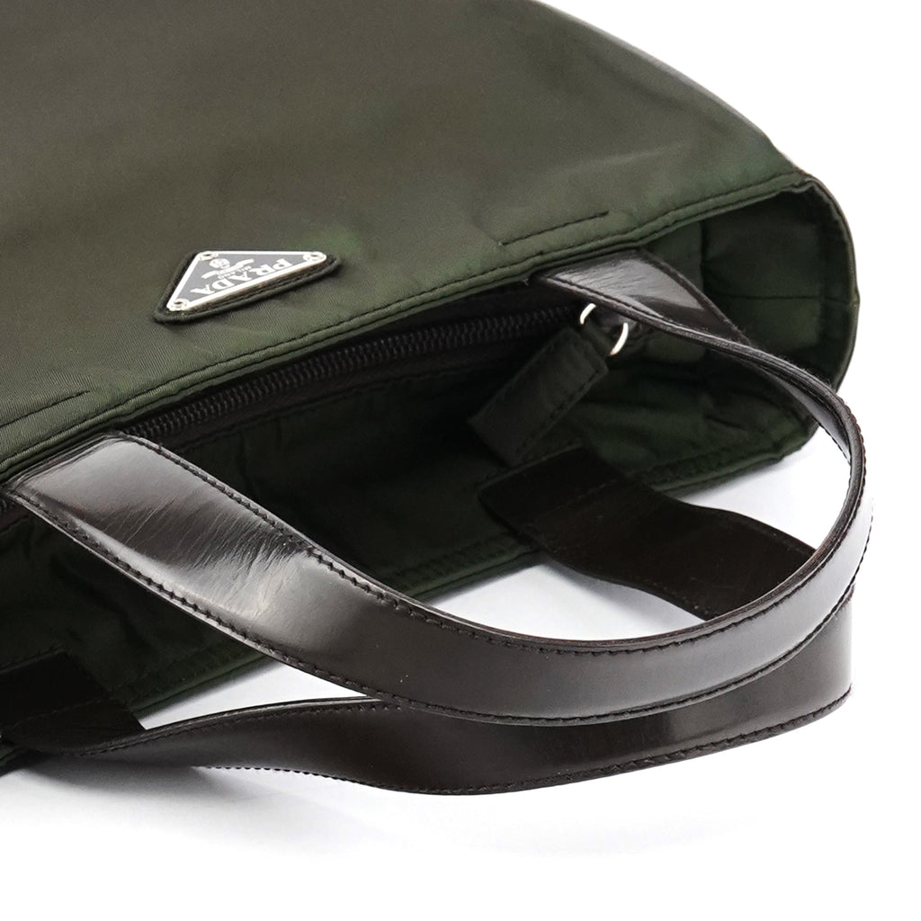 Military Green Tessuto Spazzolato Tote Bag