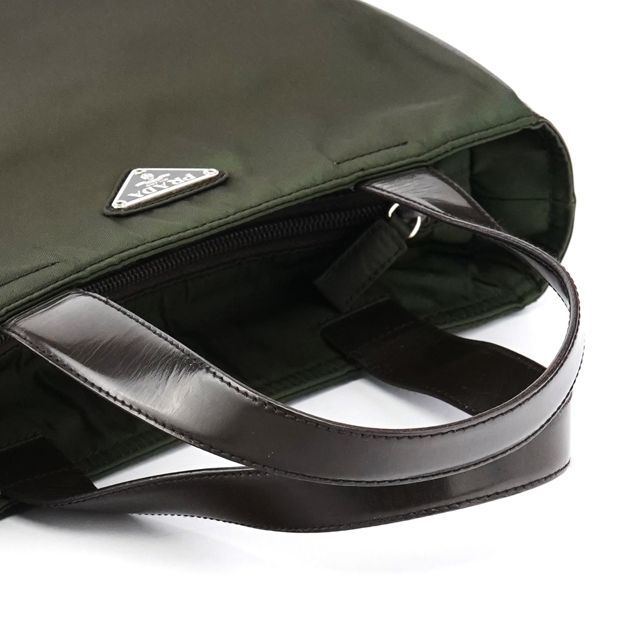 Military Green Tessuto Spazzolato Tote Bag