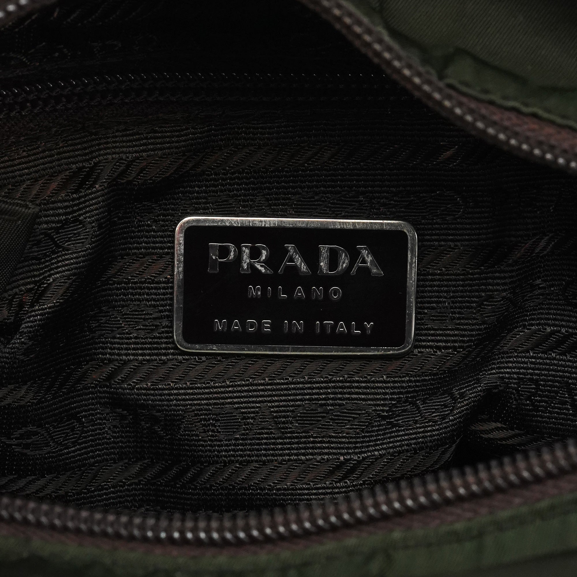 Military Green Tessuto Spazzolato Tote Bag