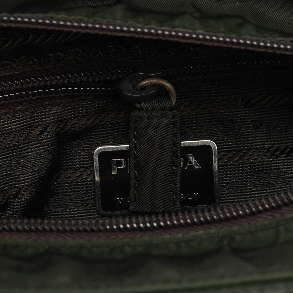 Military Green Tessuto Spazzolato Tote Bag