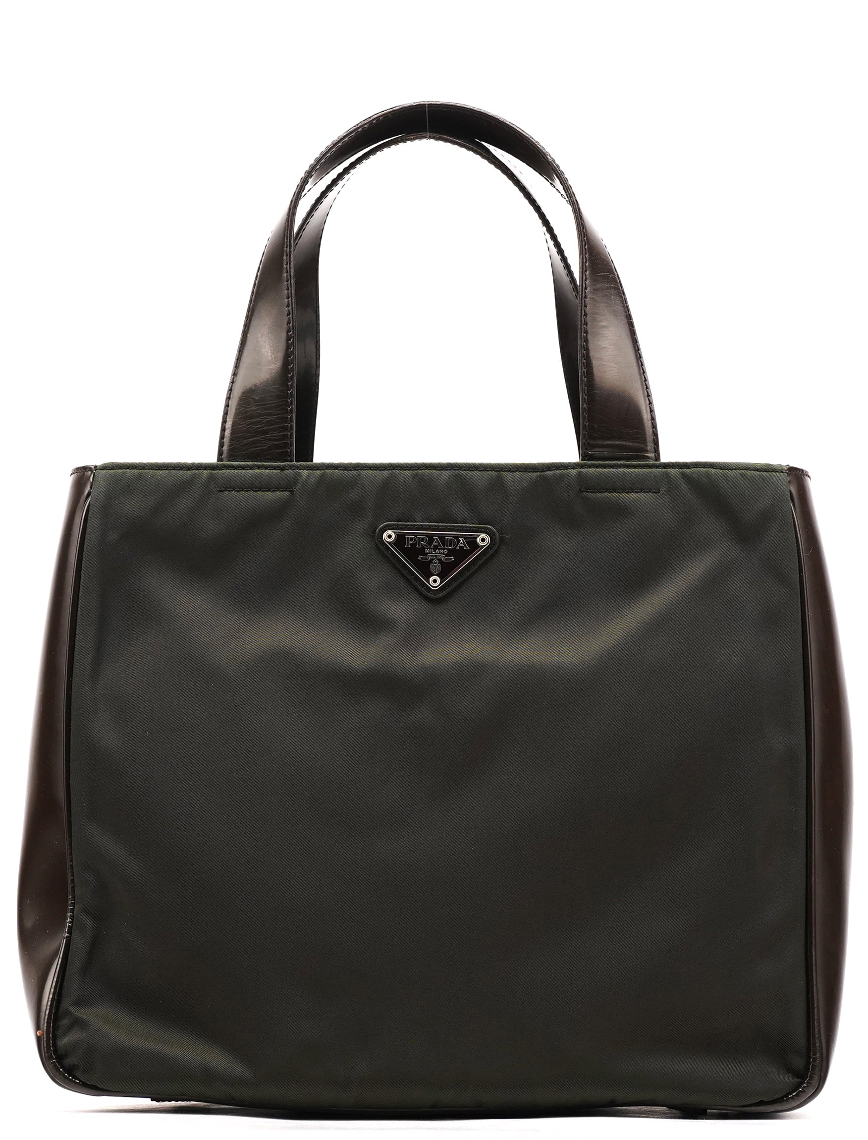 Military Green Tessuto Spazzolato Tote Bag