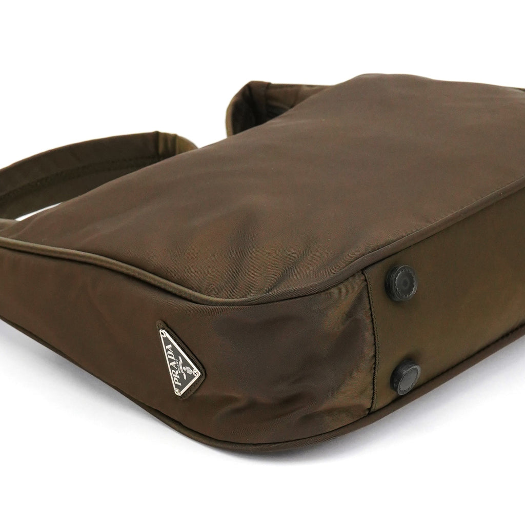 Military Green Tessuto Sport Hobo Shoulder Bag