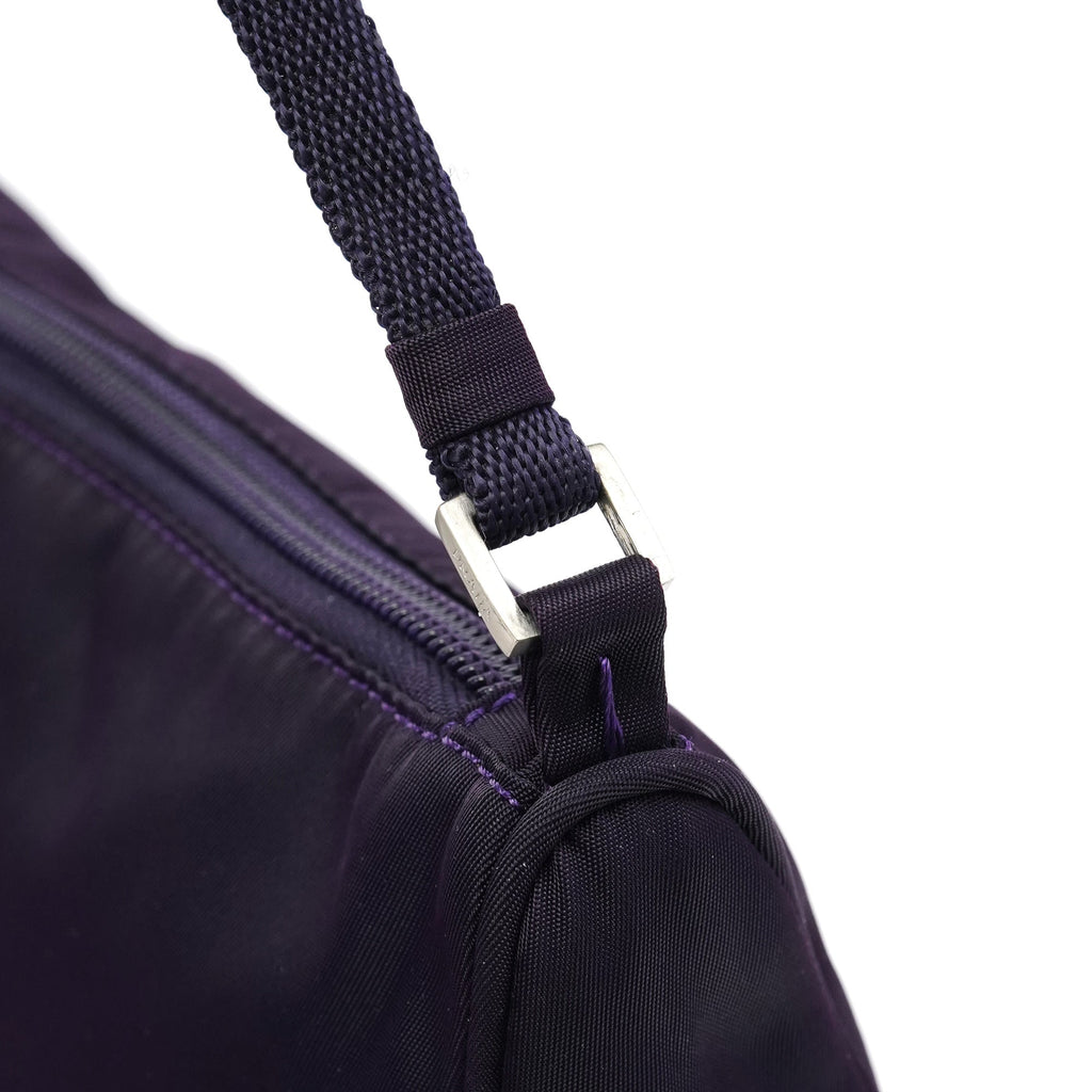 MV633 Purple Tessuto Nylon Mini Hobo Bag