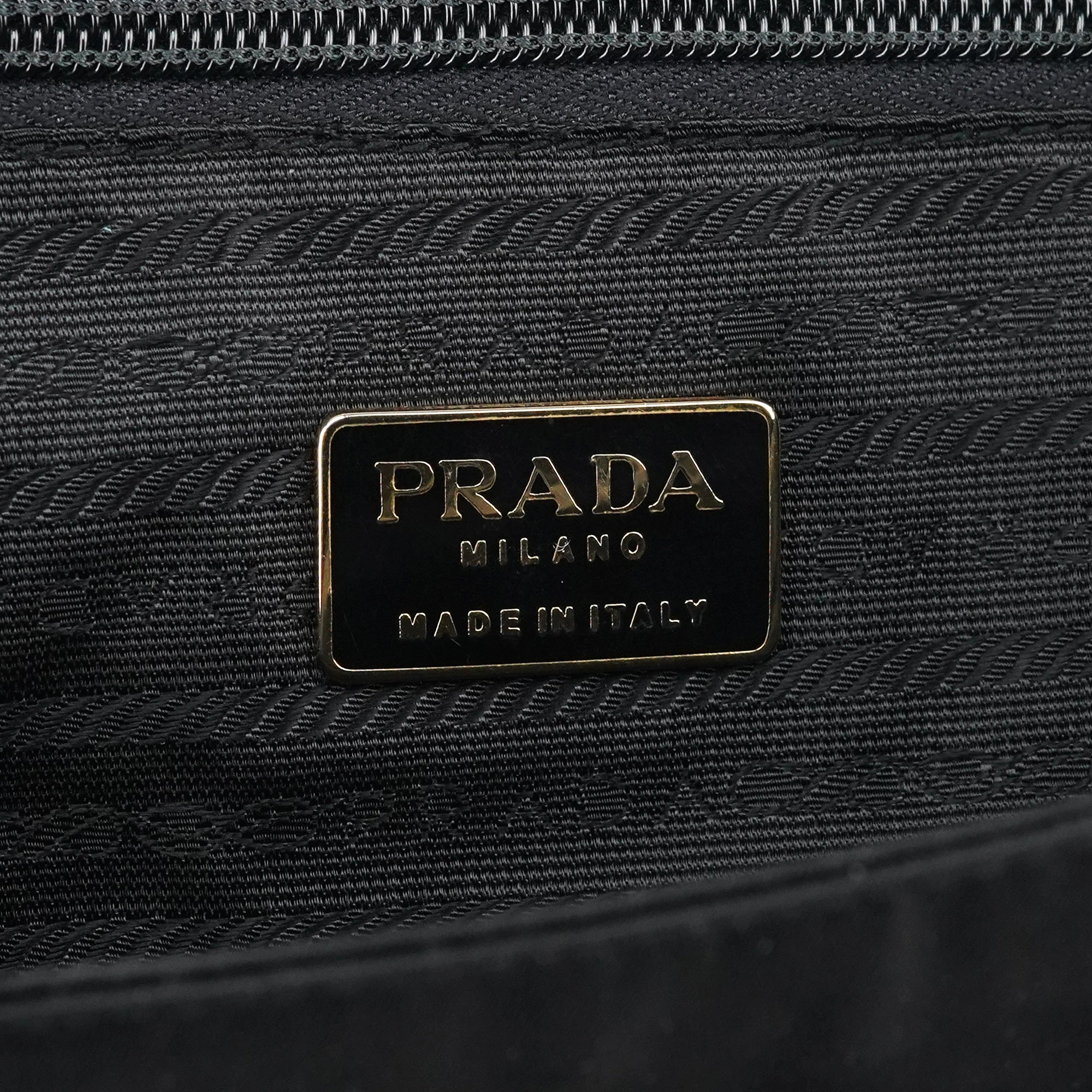 Navy Gold Tessuto Metal Top Handle Bag