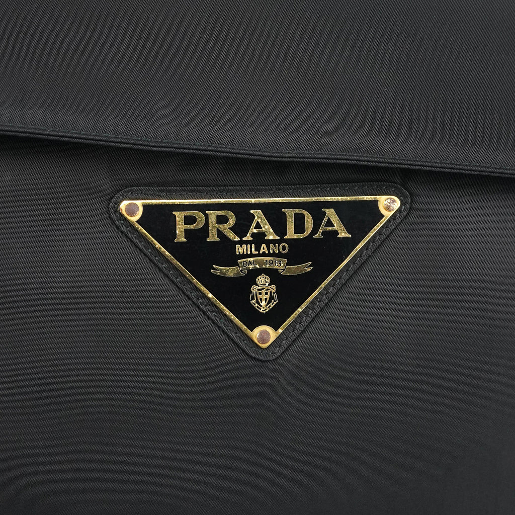 Navy Gold Tessuto Metal Top Handle Bag