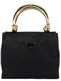 Navy Gold Tessuto Metallo Tote