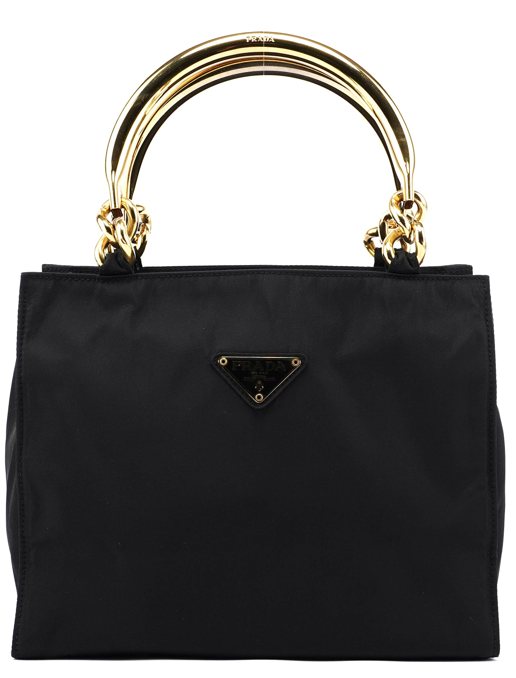 Navy Gold Tessuto Metallo Tote