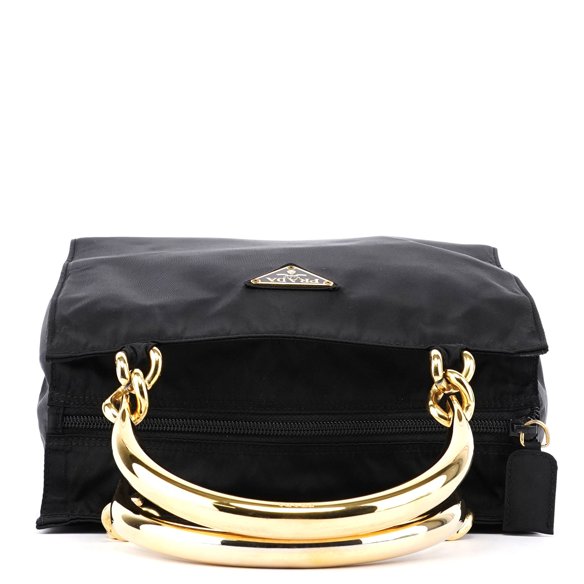 Navy Gold Tessuto Metallo Tote