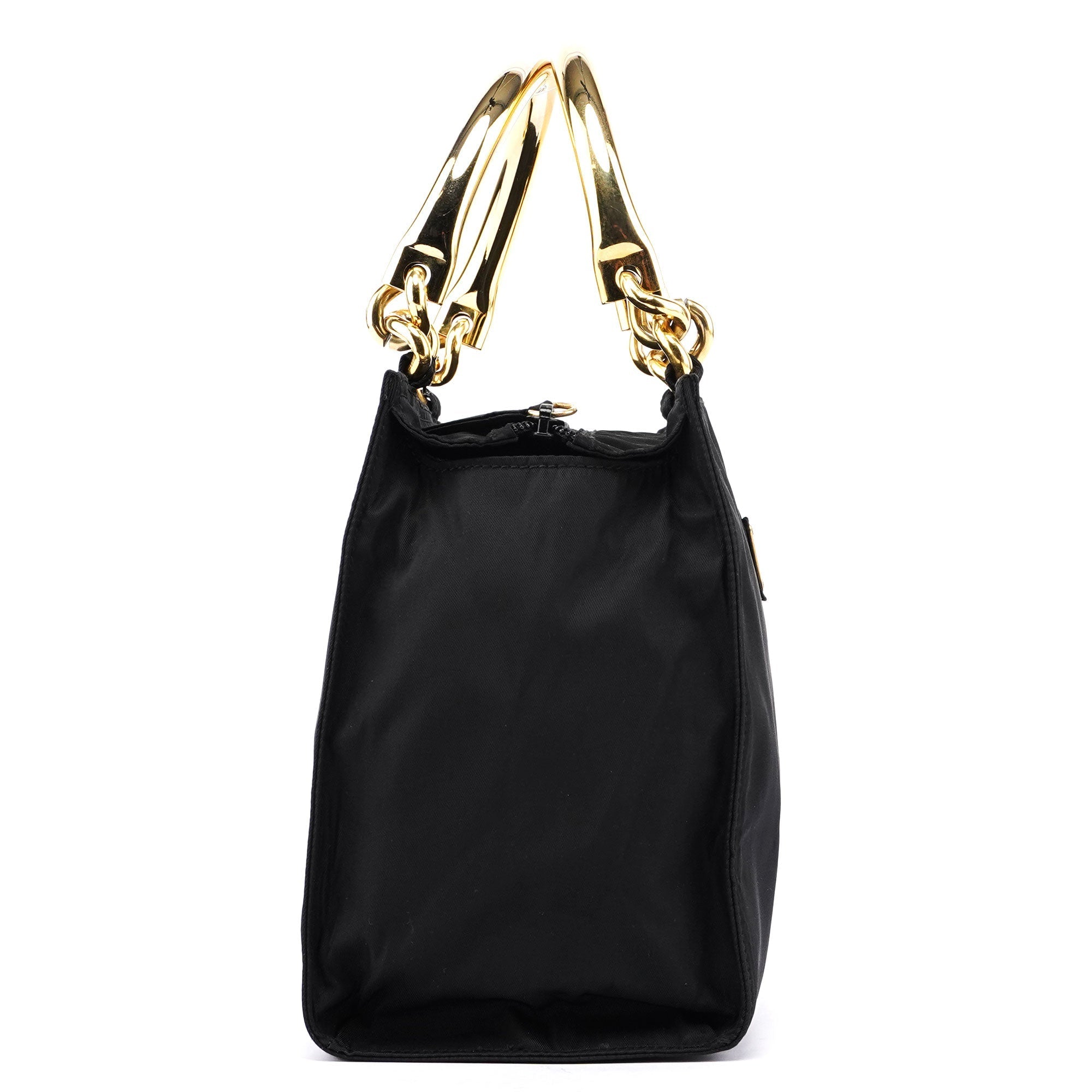 Navy Gold Tessuto Metallo Tote