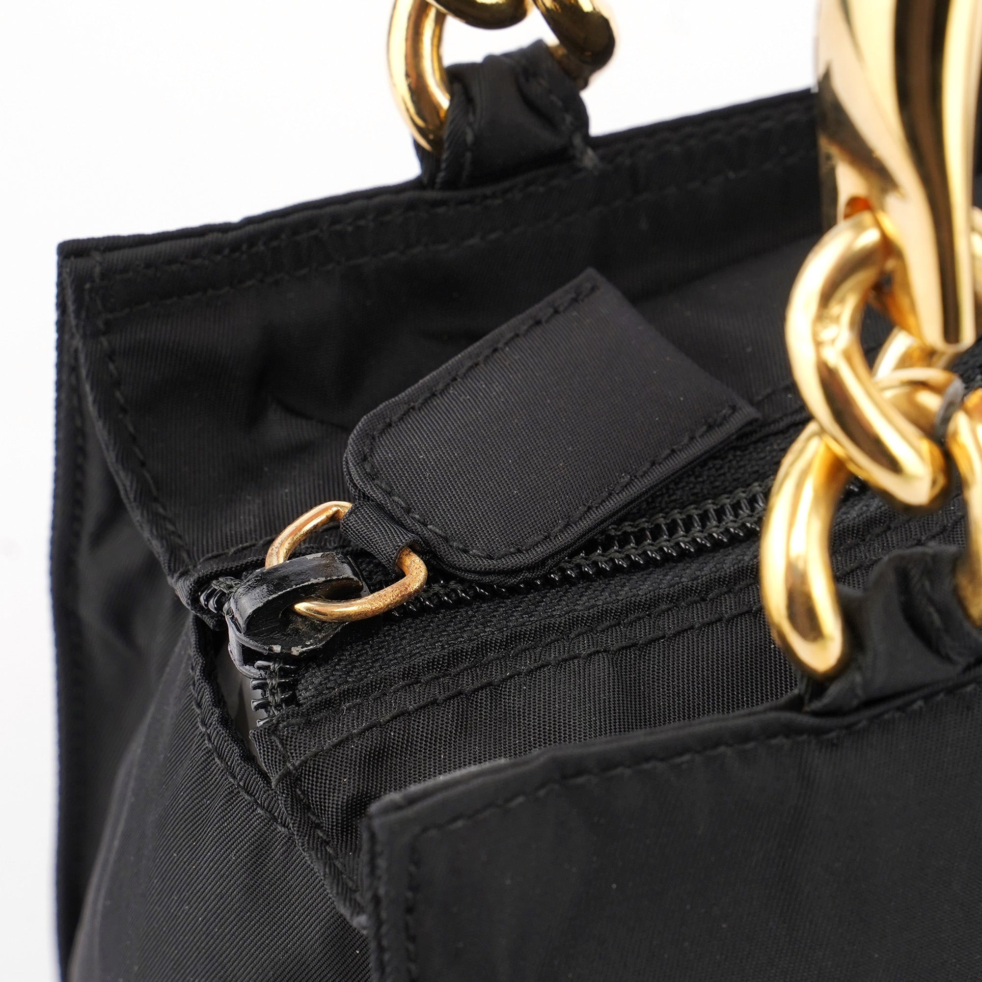 Navy Gold Tessuto Metallo Tote