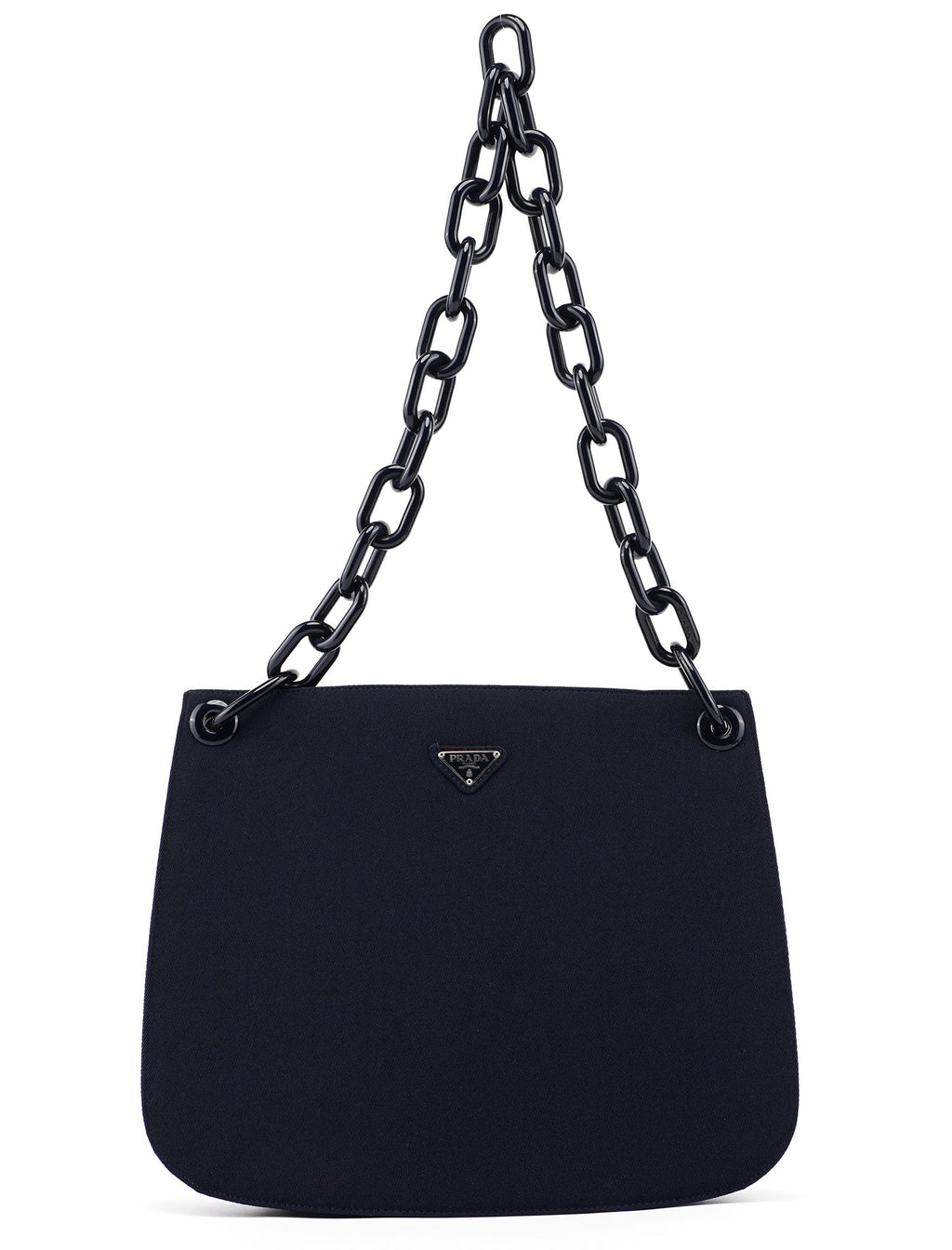 Navy Mesh Plastic Chain Shoulder Bag