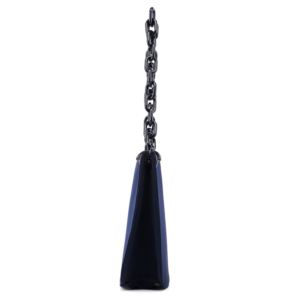 Navy Mesh Plastic Chain Shoulder Bag