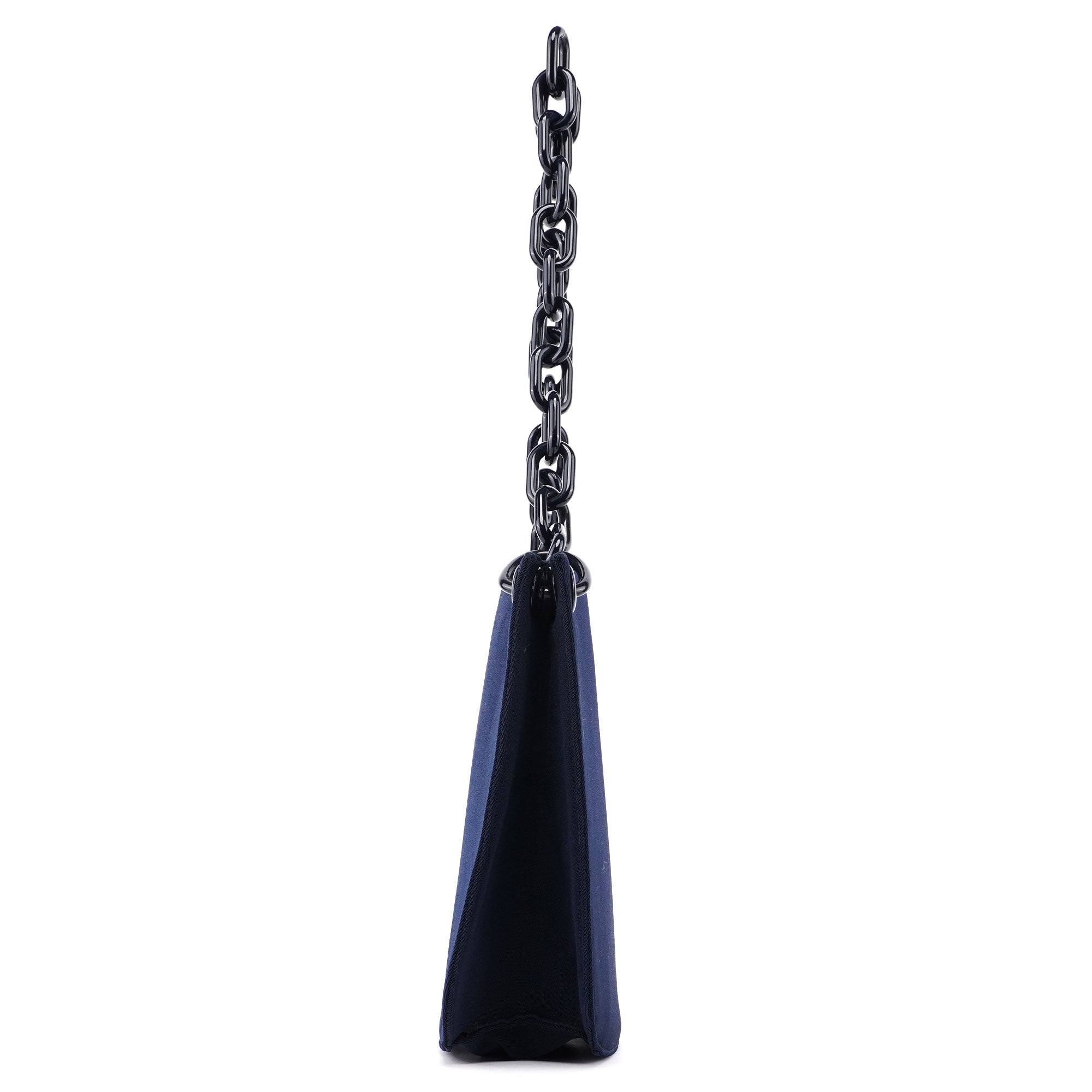 Navy Mesh Plastic Chain Shoulder Bag