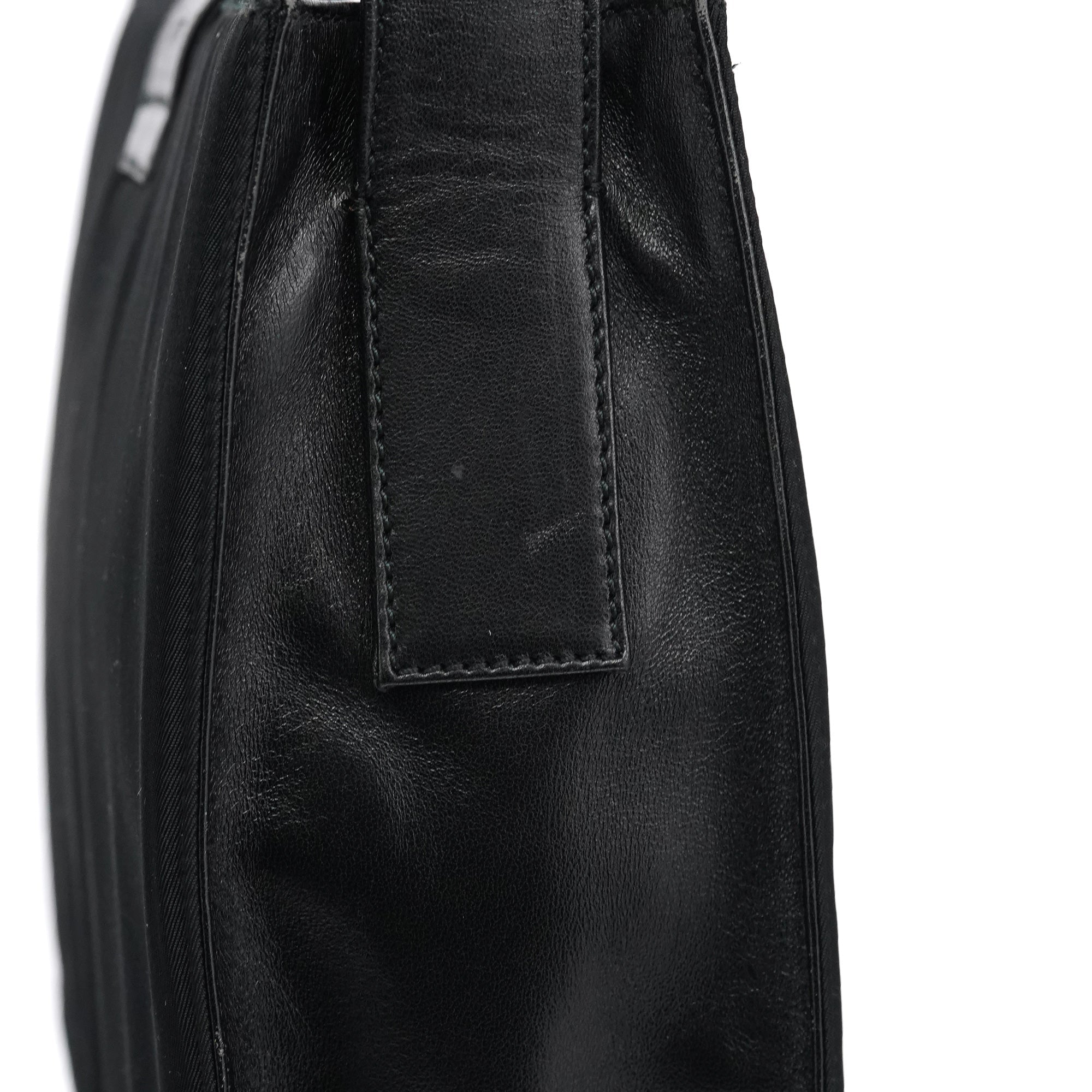 Navy Tessuto Buckle Shoulder Bag