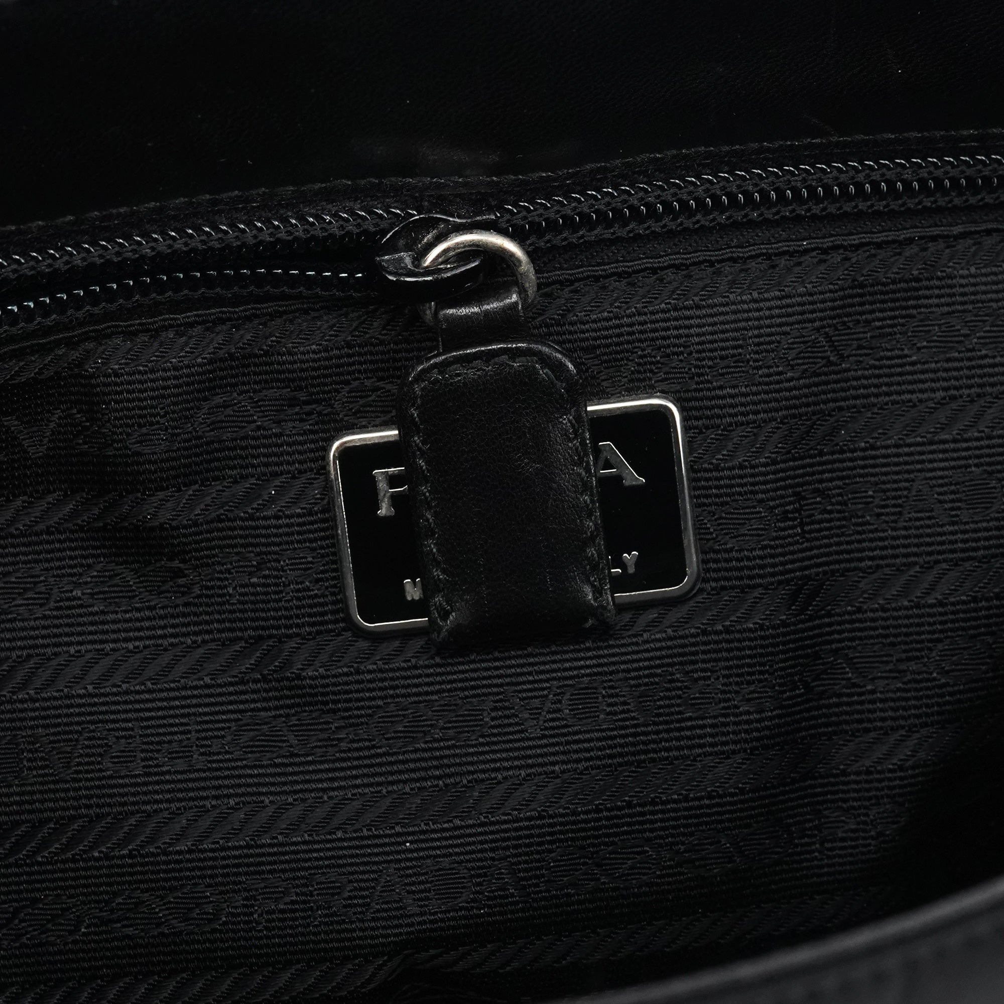 Navy Tessuto Buckle Shoulder Bag