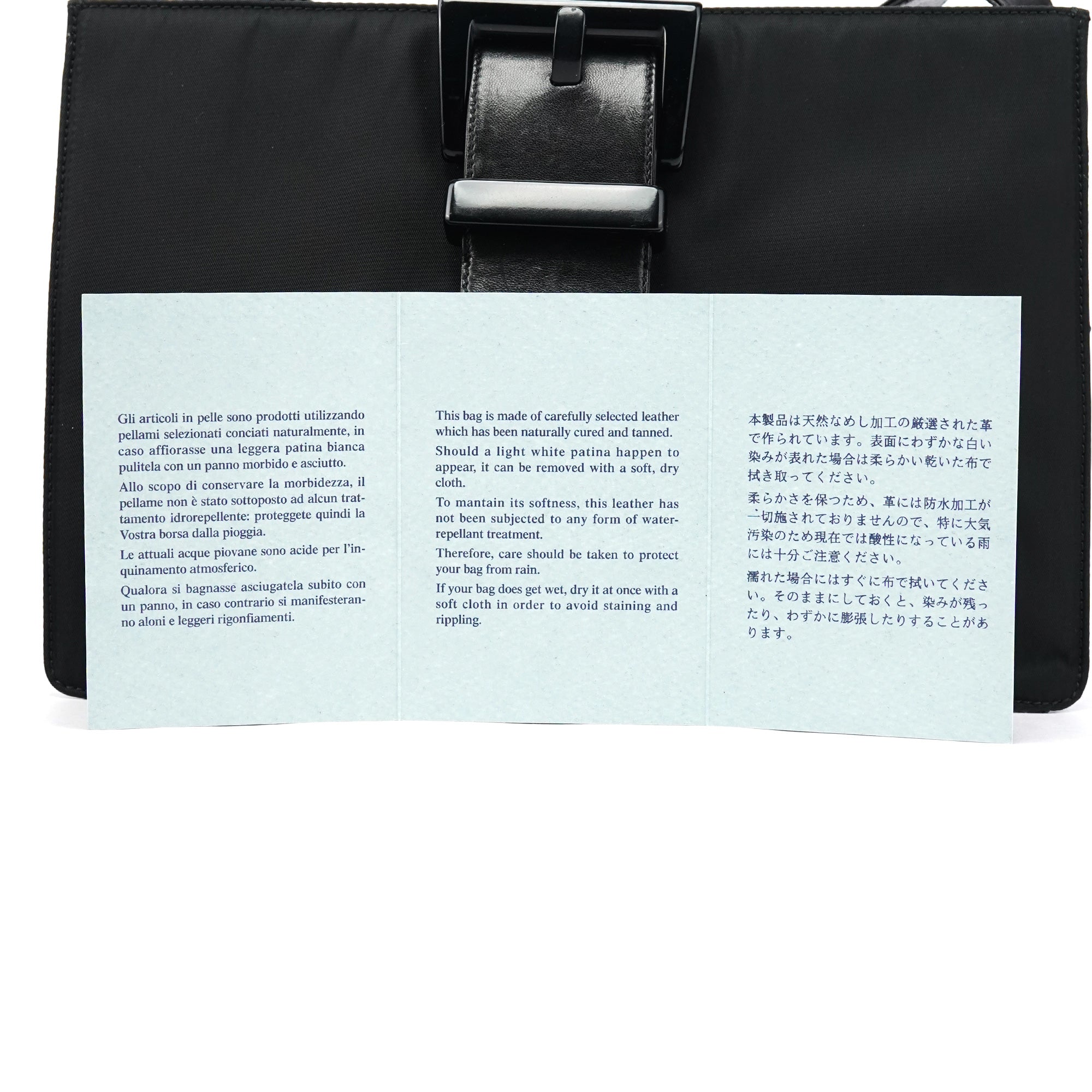 Navy Tessuto Buckle Shoulder Bag