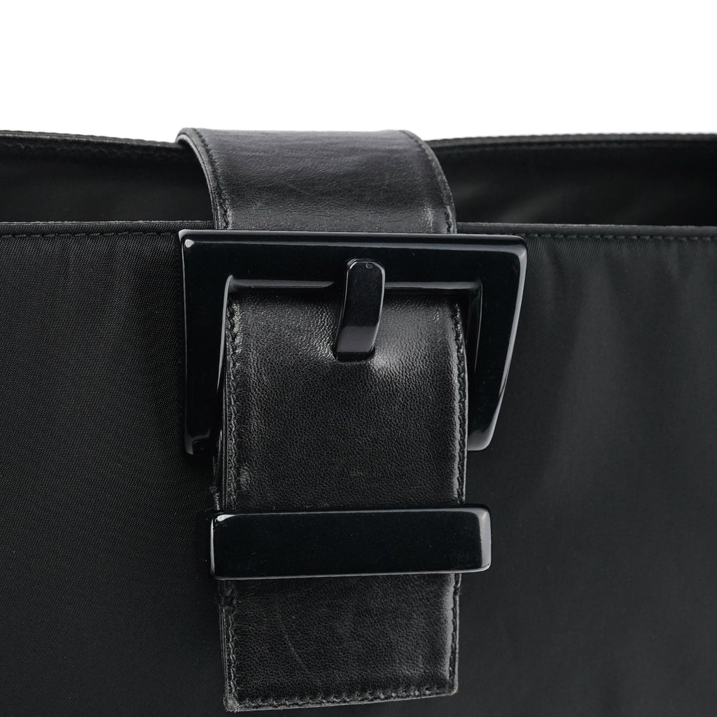 Navy Tessuto Buckle Shoulder Bag