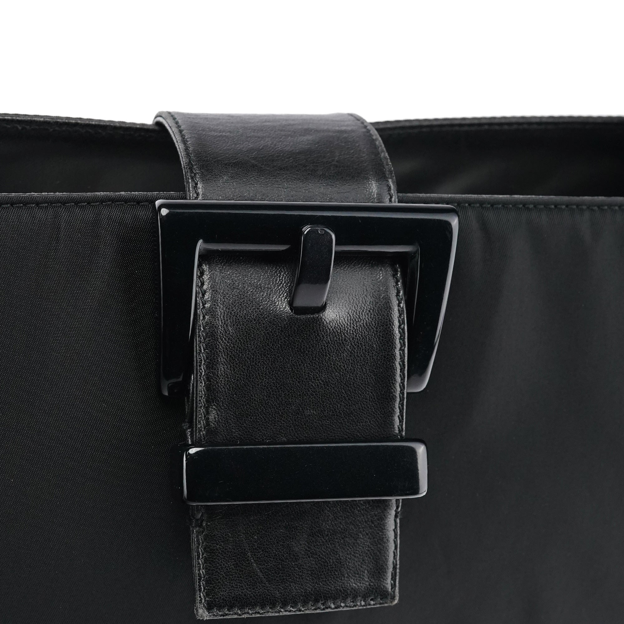 Navy Tessuto Buckle Shoulder Bag