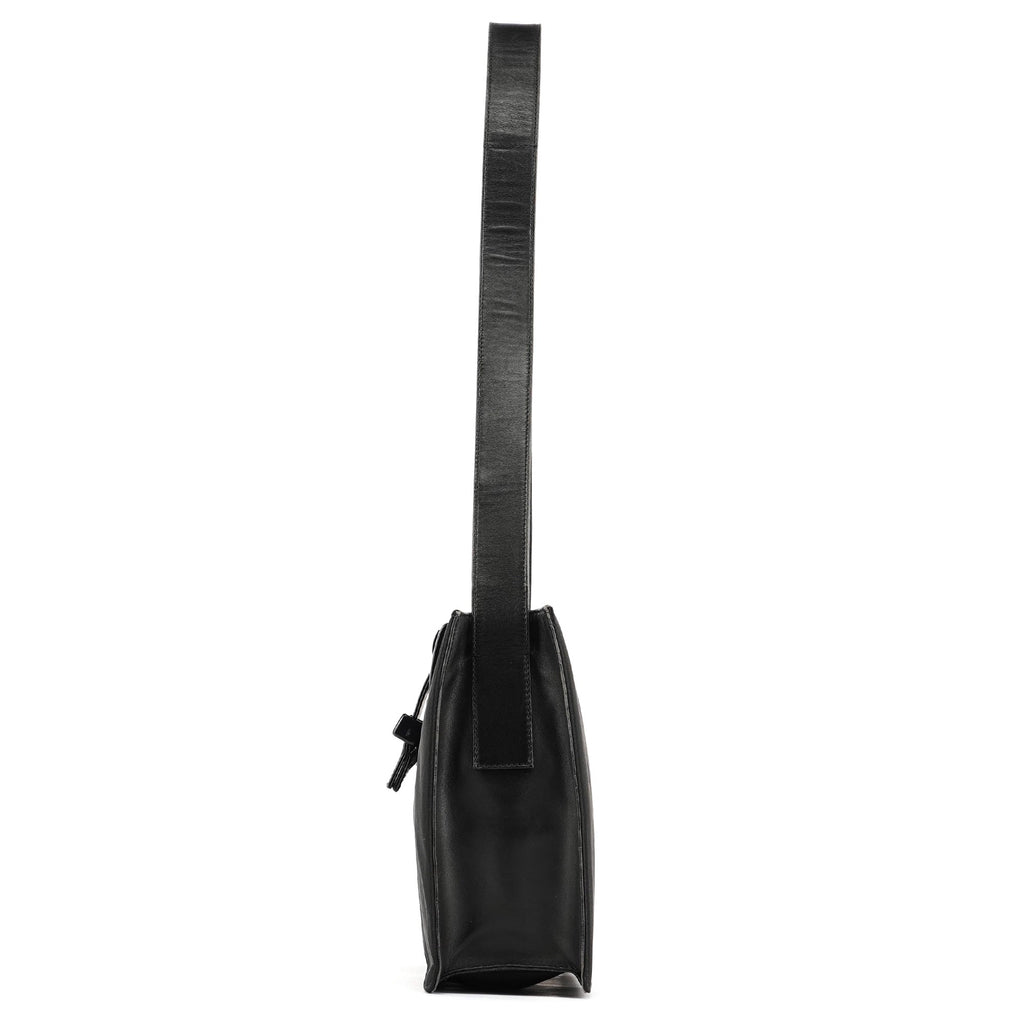 Navy Tessuto Buckle Shoulder Bag