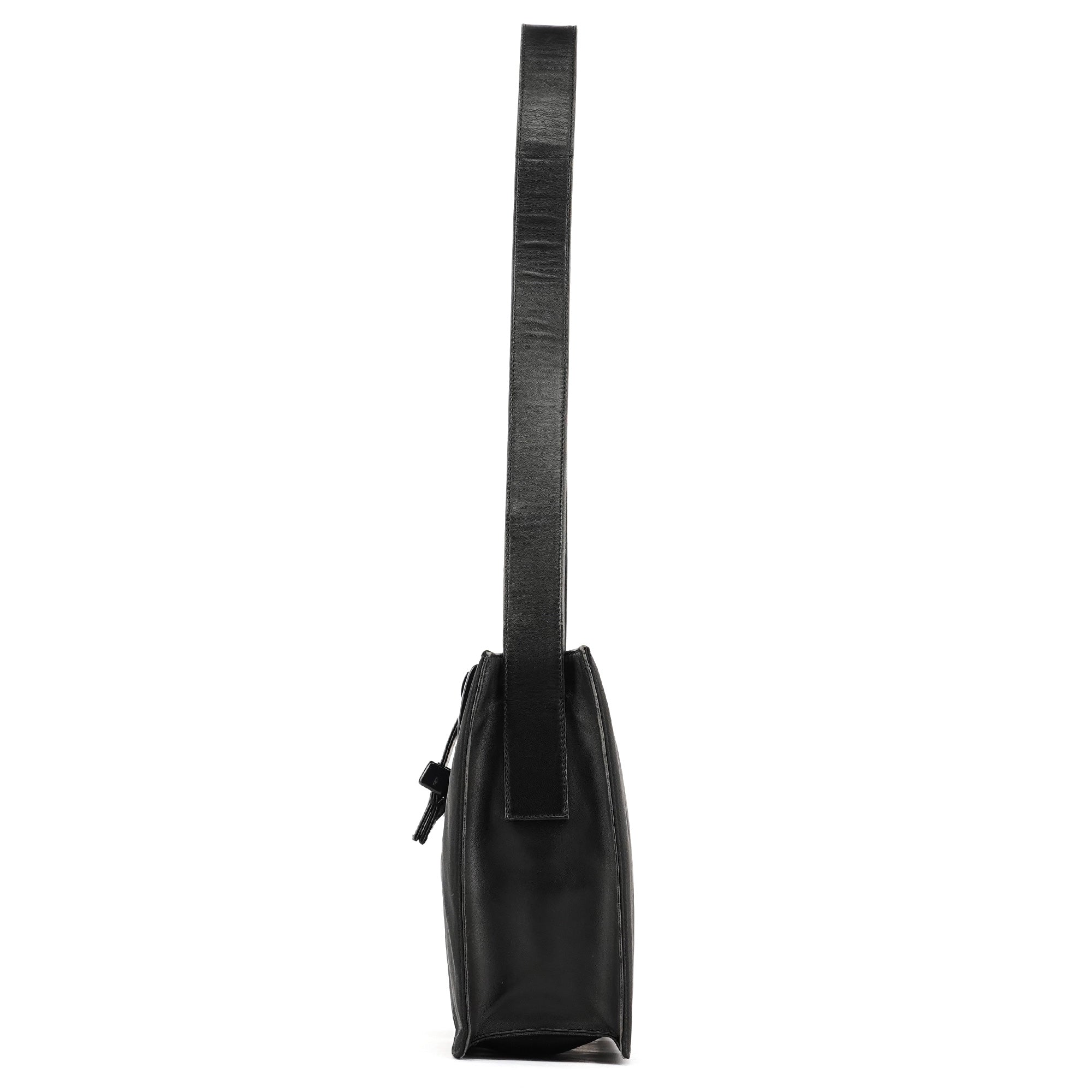 Navy Tessuto Buckle Shoulder Bag