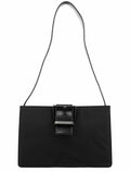 Navy Tessuto Buckle Shoulder Bag