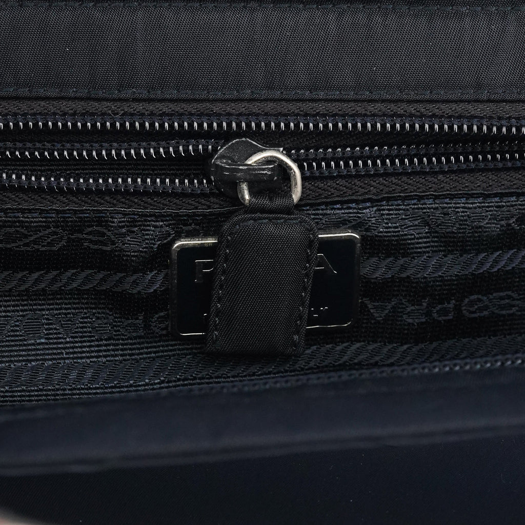 Navy Tessuto Metal Tote Bag